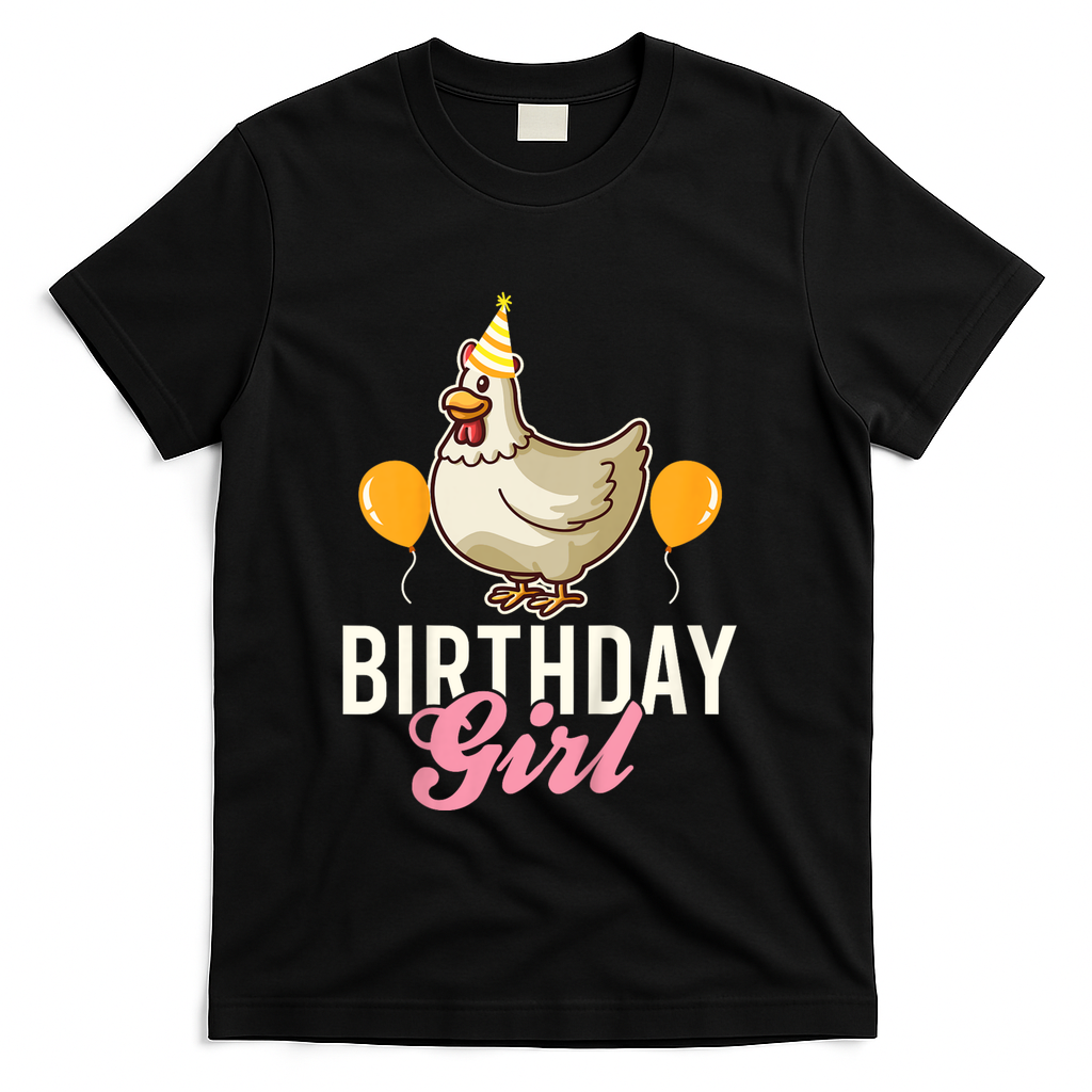 Cute Chicken Birthday Girl T-Shirt