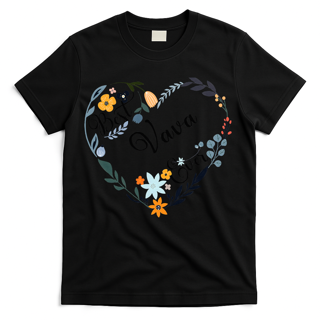 Best Vava Ever Heart Flower Blessed Grandma Mother's Day T-Shirt