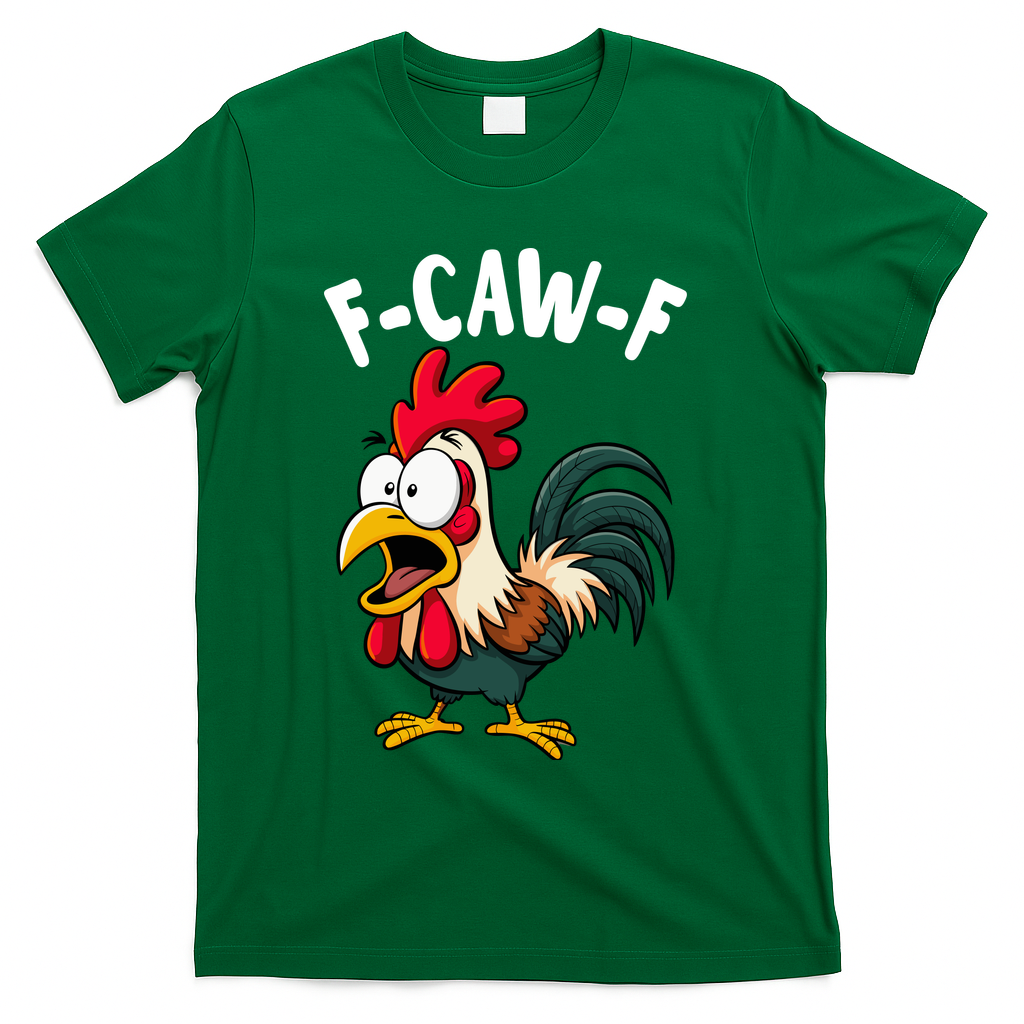 F-CAW-F Rooster Screaming Chicken Clucking Meme T-Shirt