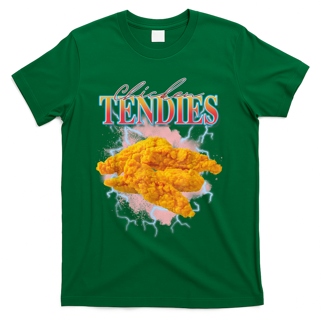 Chicken Tendies 90s Bootleg Style Foodie Funny Meme T-Shirt
