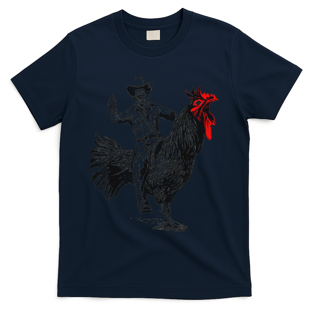 Funny Design Bachelorette Party Cool Cowboy Riding Chicken T-Shirt