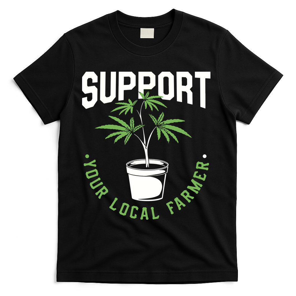 Funny Weed Gift Support Your Local Farmer Local Grower T-Shirt