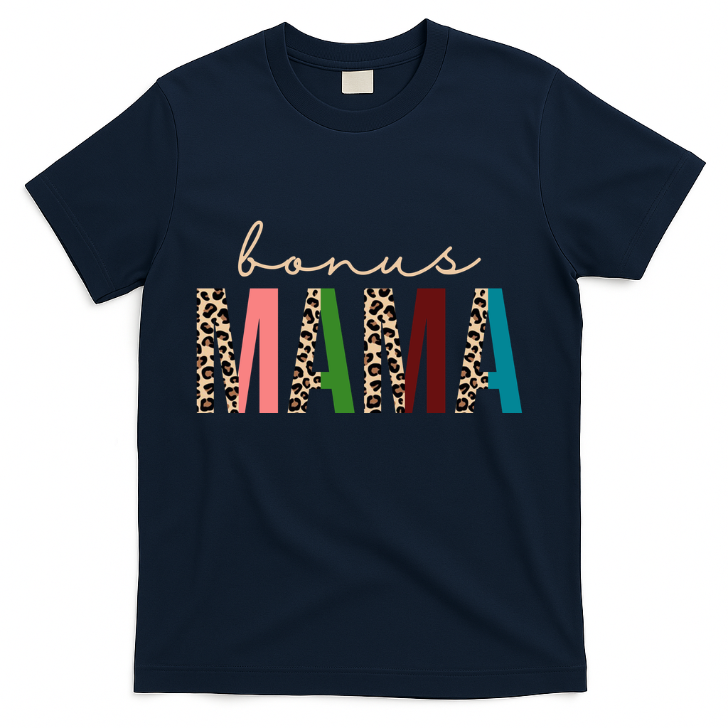 Cute Bonus Mama Leopard Pattern T-Shirt
