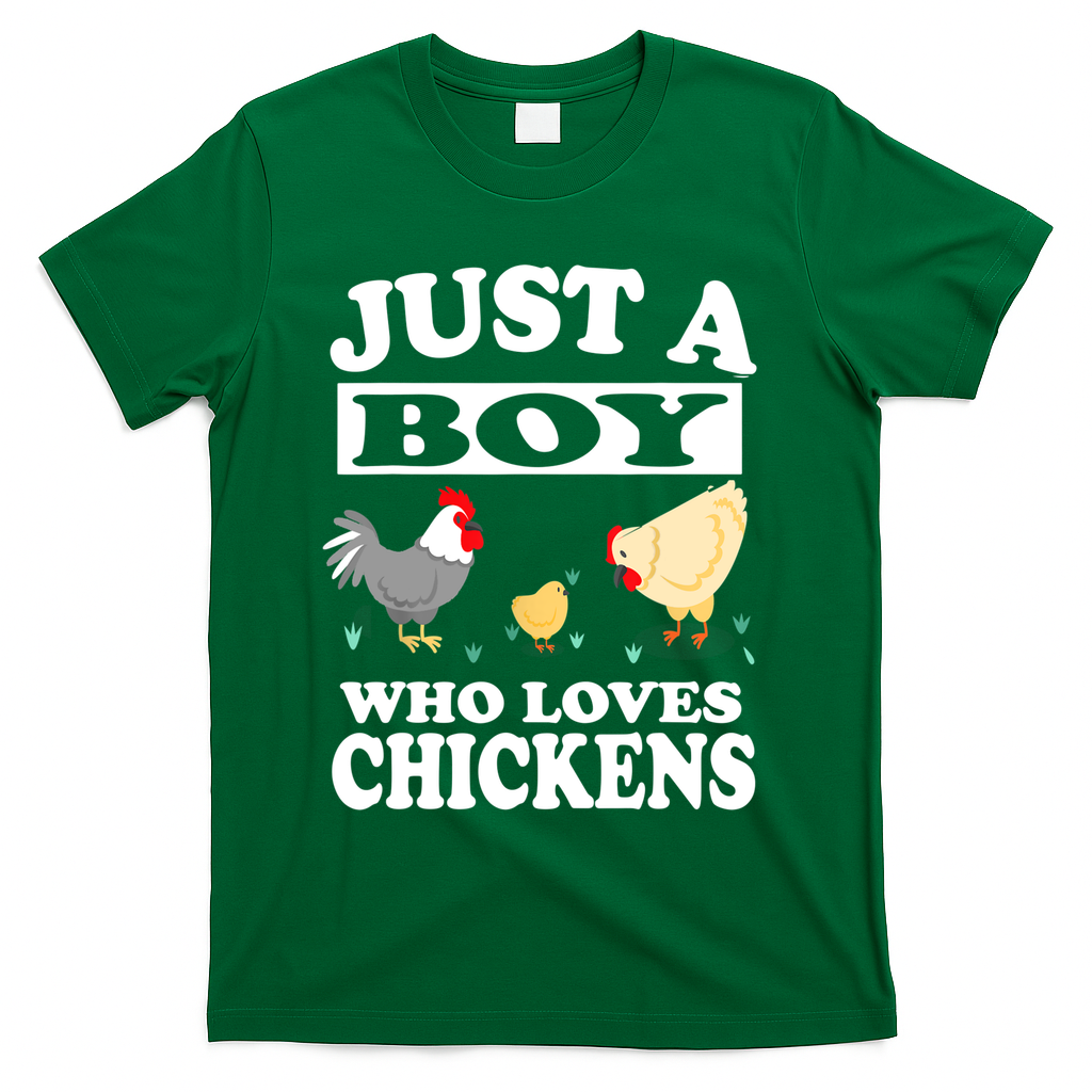 Just A Boy Who Loves Chickens Farm Chicken Gift T-Shirt