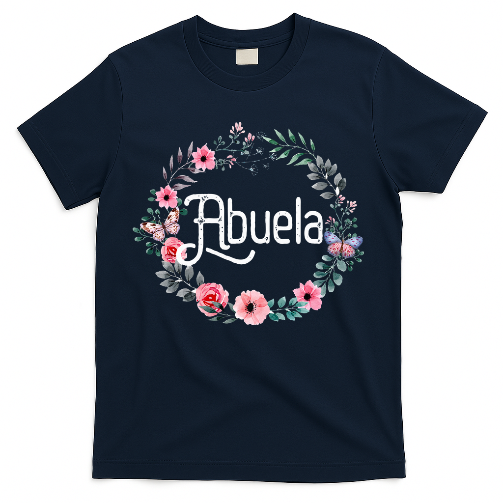 Mother's Day Gift For Spanish Grandma Floral Abuela T-Shirt