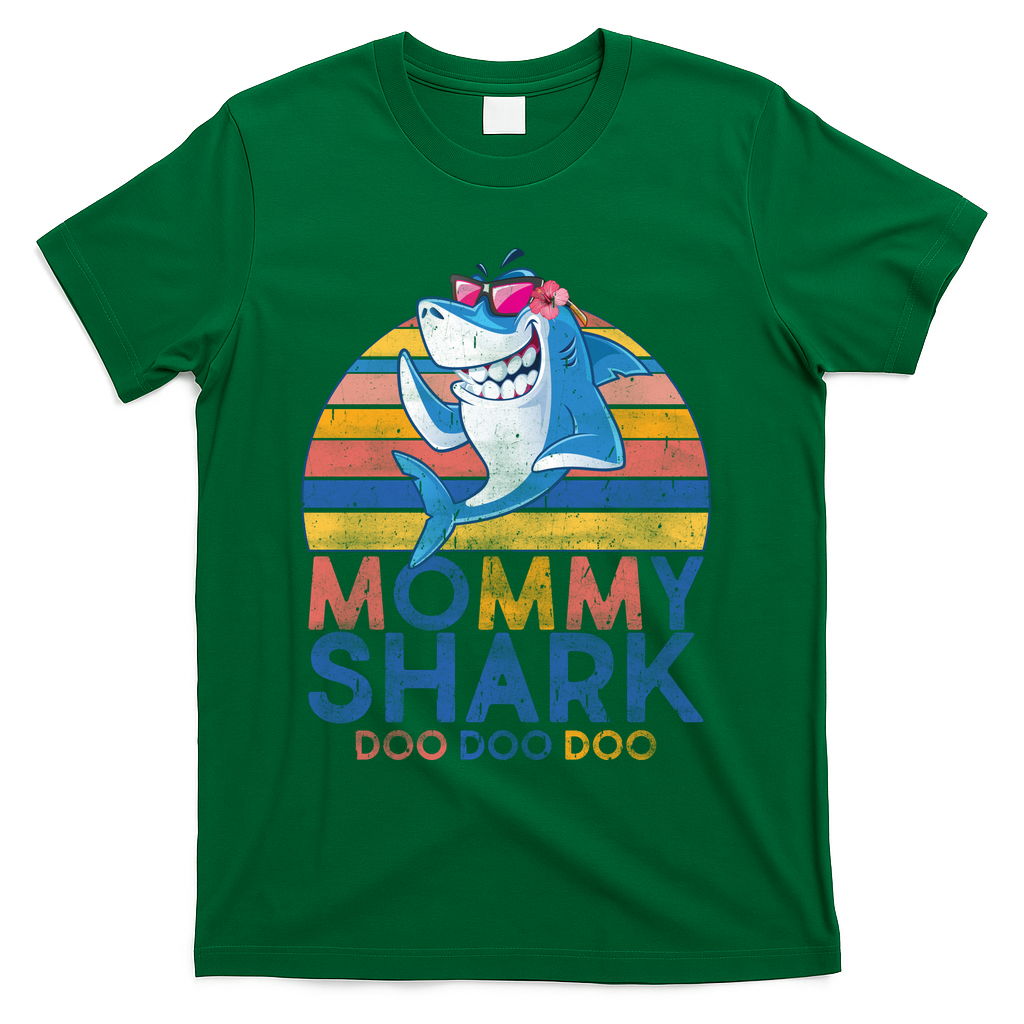 Vintage Retro Mommy Shark Doo T-Shirt