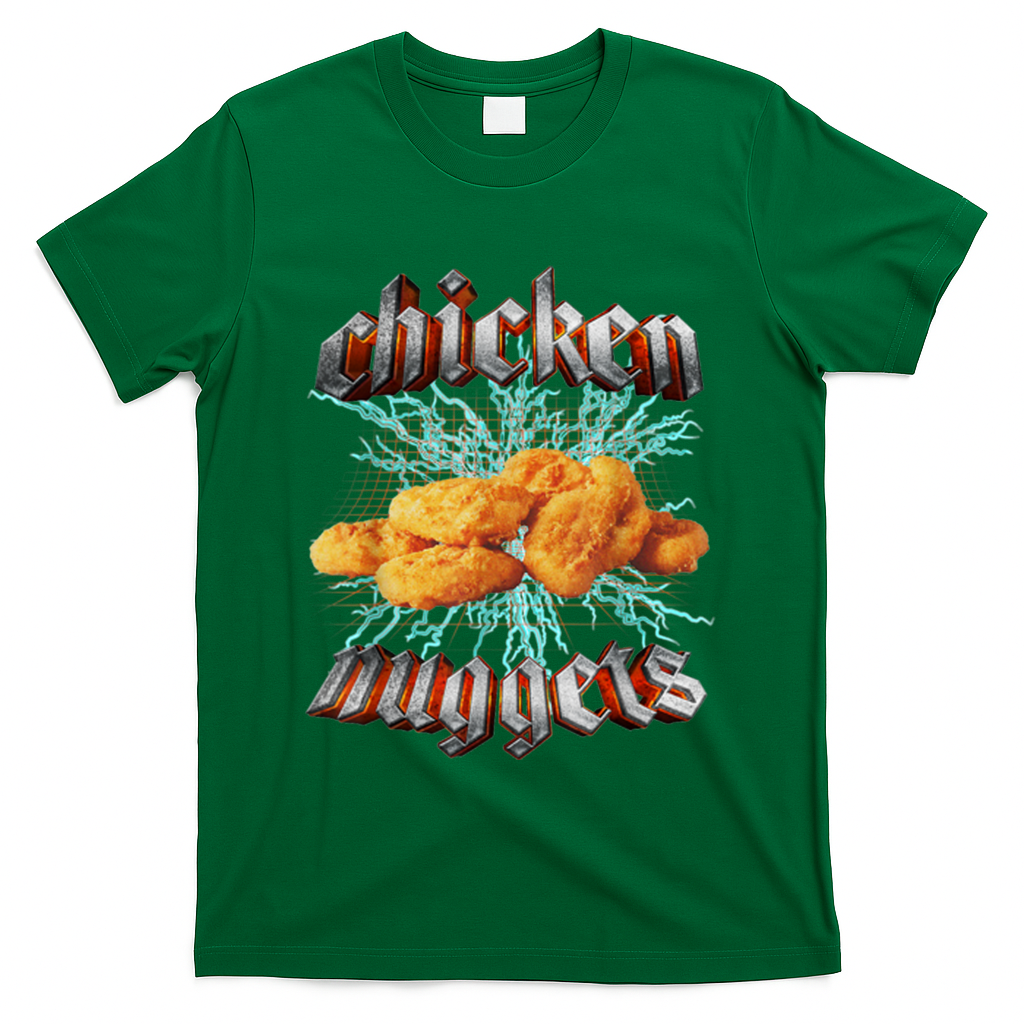 Chicken Nuggets Heavy Metal Funny T-Shirt