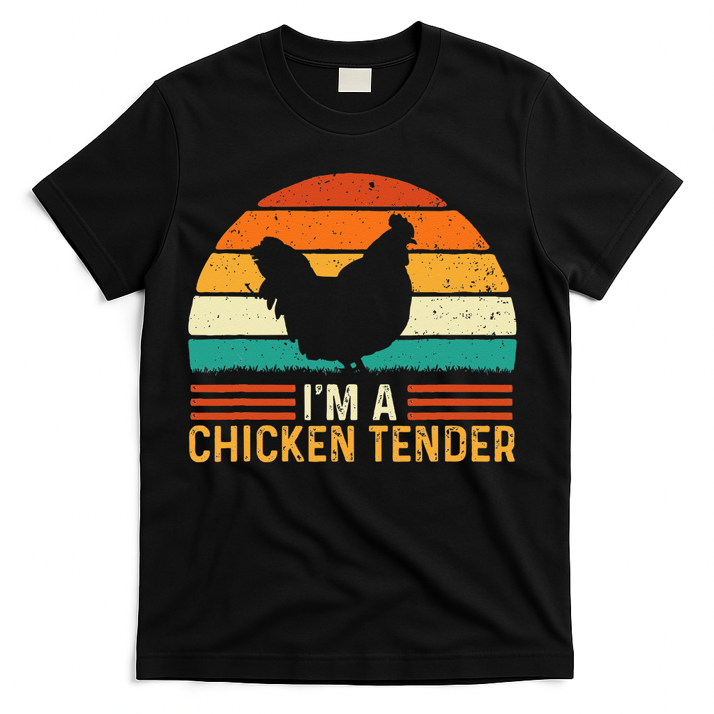 Im A Chicken Tender Retro Vintage Farmer Rancher Chickens T-Shirt