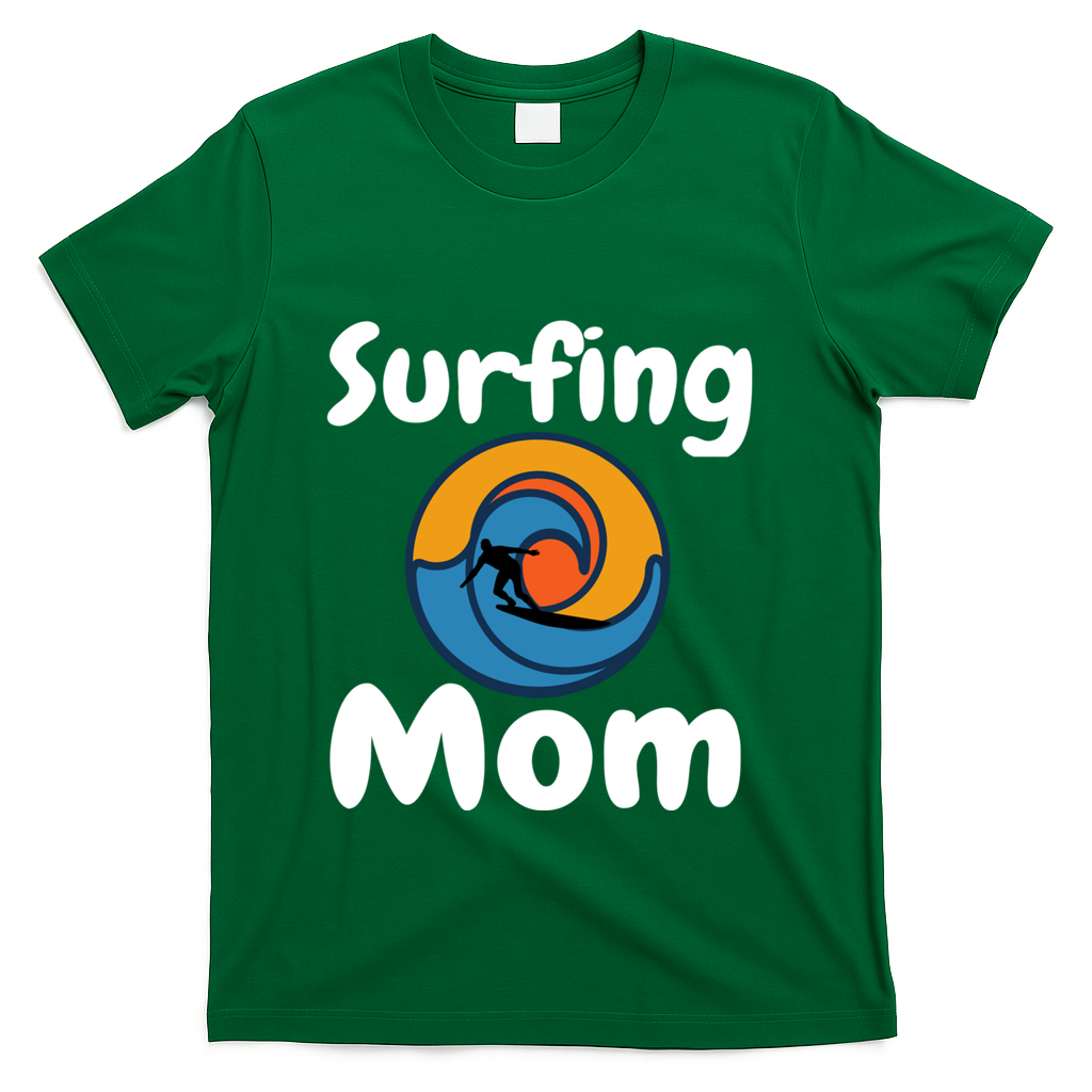 Funny Surfing Mom Surfer Mother Retro Sunrise Sunset Surf Funny Gift T-Shirt
