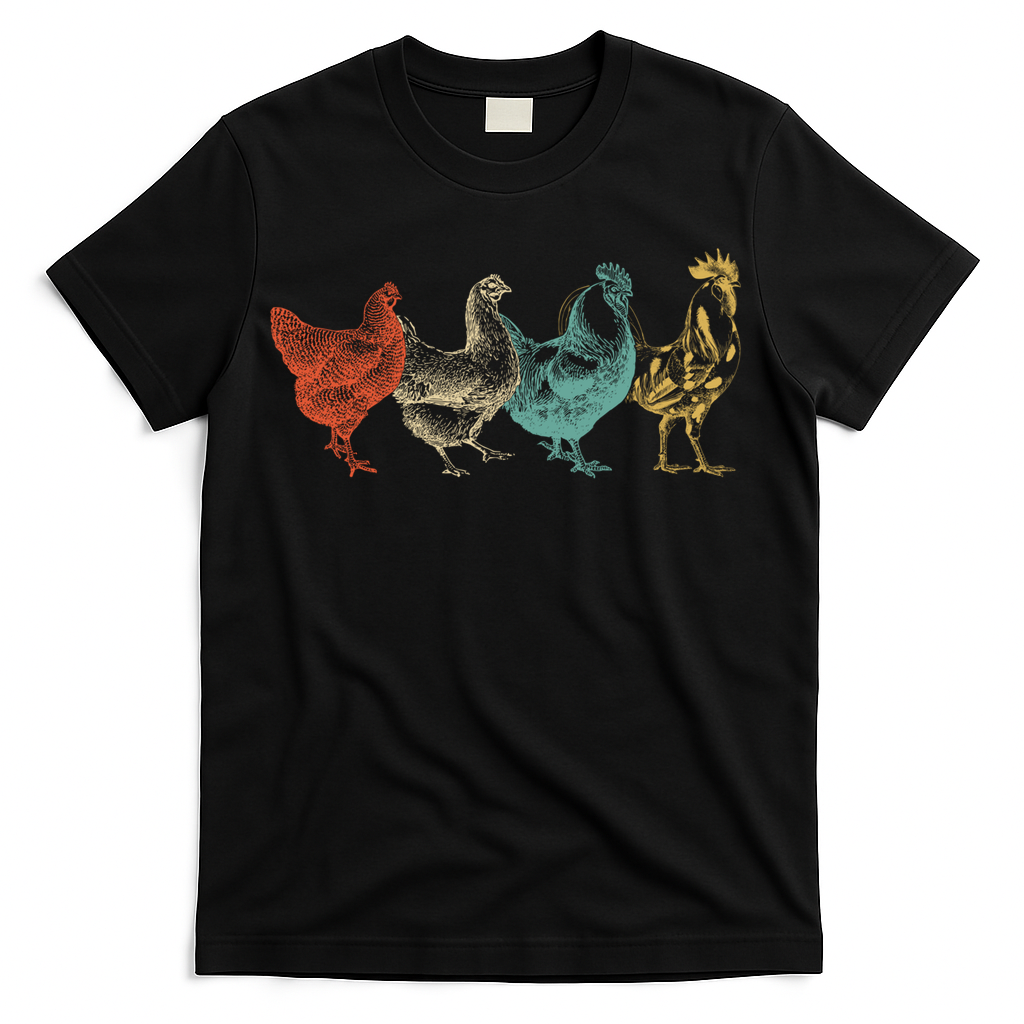 Chicken Retro Vintage Poultry Farmer Women Men Farm Lover Gift T-Shirt