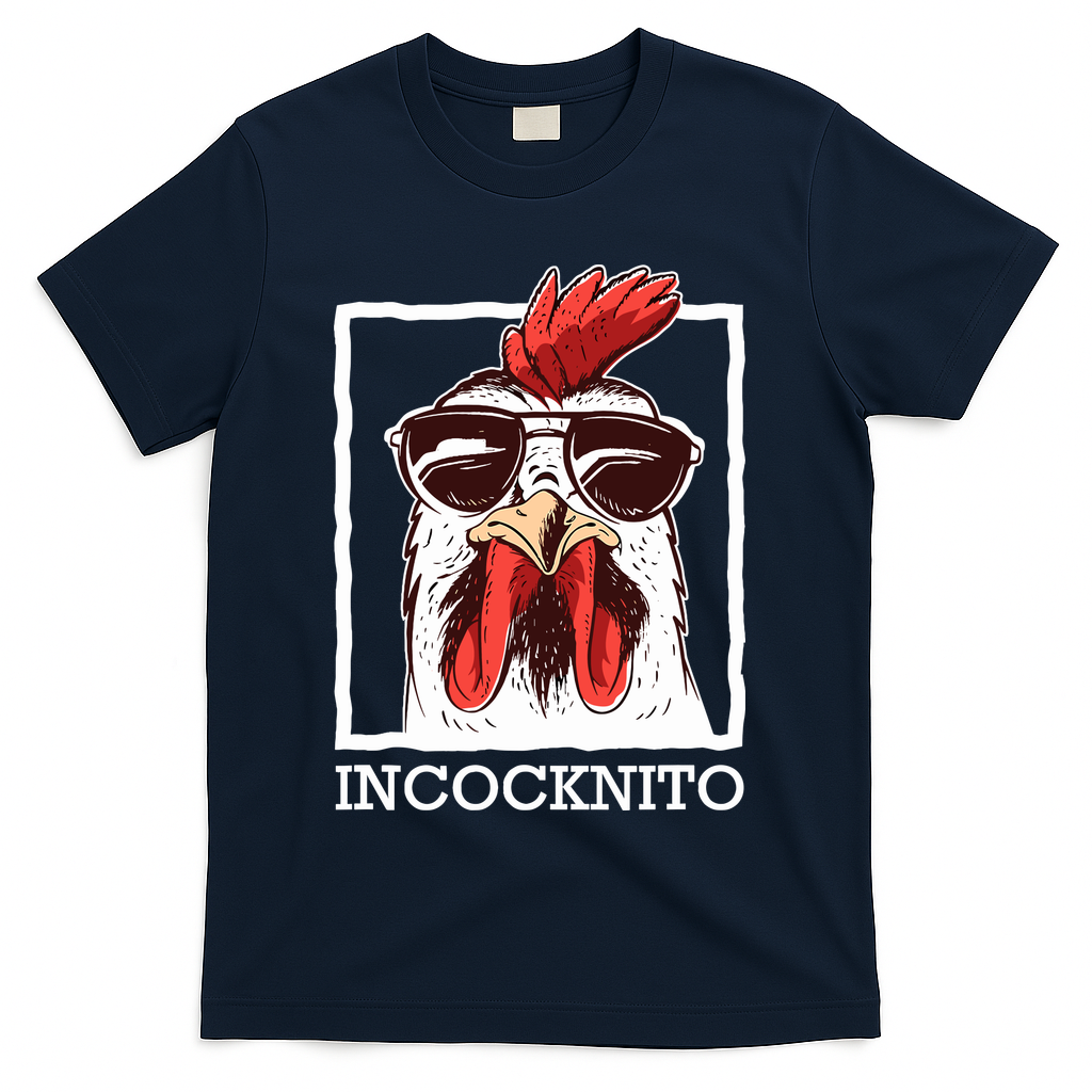 Incocknito Cock Rooster Wearing Sunglasses Chicken Lover T-Shirt
