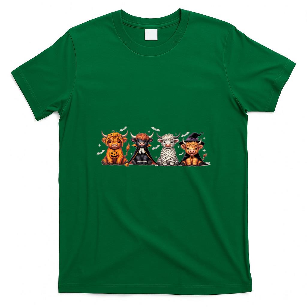 Halloween Shirt - Spooky Halloween Highland Cow Counted Cross Stitch Pattern T-Shirt