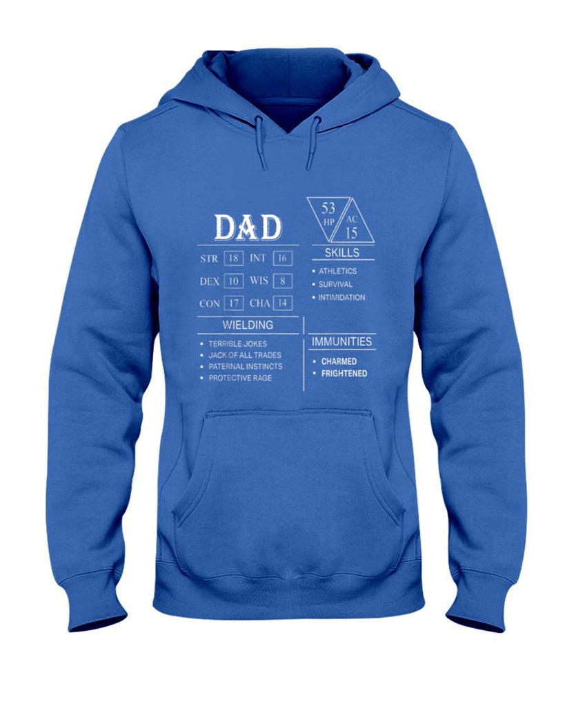 Roleplaying Dice Gamer Dragon Dad Stat Skills Wielding T-Shirt