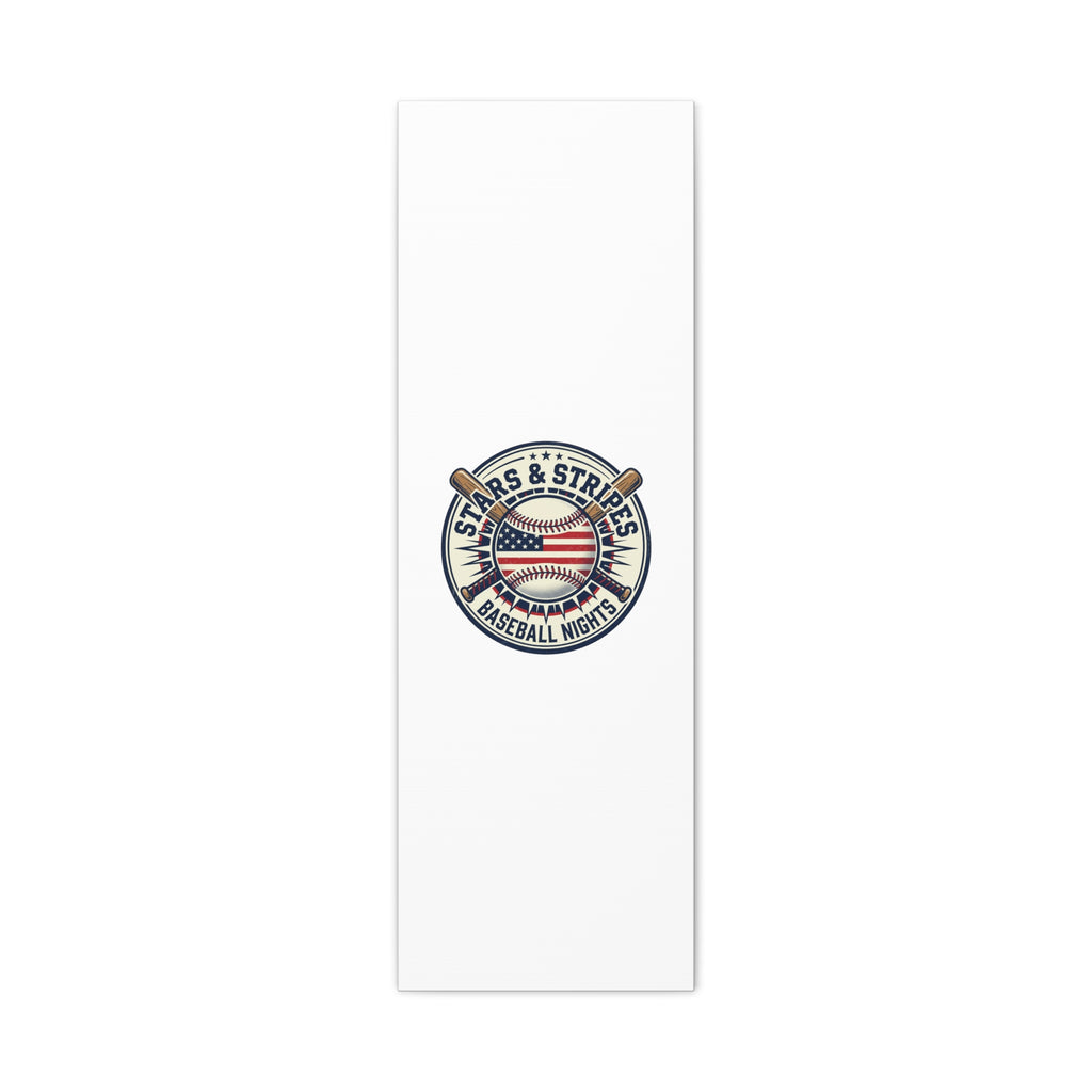 Stars & Stripes Baseball Nights Canvas | Patriotic Baseball Wall Art