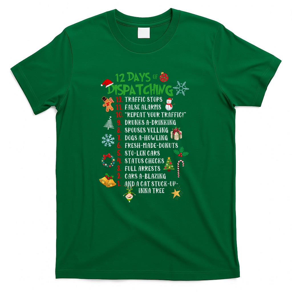 Funny 911 Dispatcher Christmas Gifts Police Thin Gold Line T-Shirt
