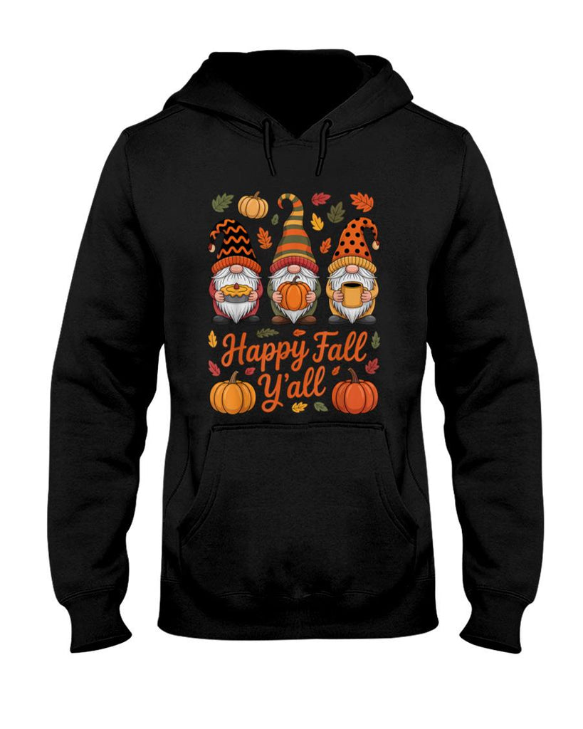 Happy Fall Yall Gnome Pumpkin Autumn Thanksgiving Men Women T-Shirt_1