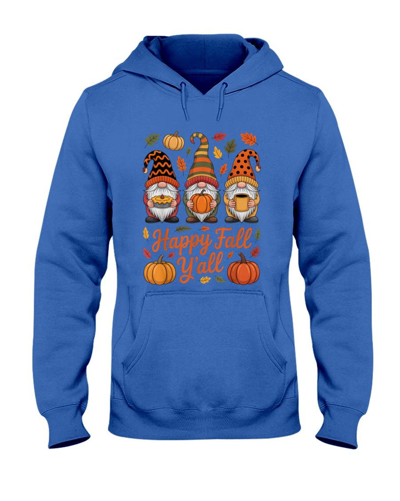 Happy Fall Yall Gnome Pumpkin Autumn Thanksgiving Men Women T-Shirt_1