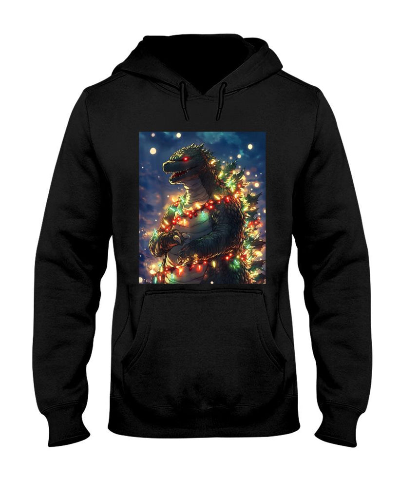 Japanese Monster Kaiju Santazilla Christmas Tree Lights T-Shirt