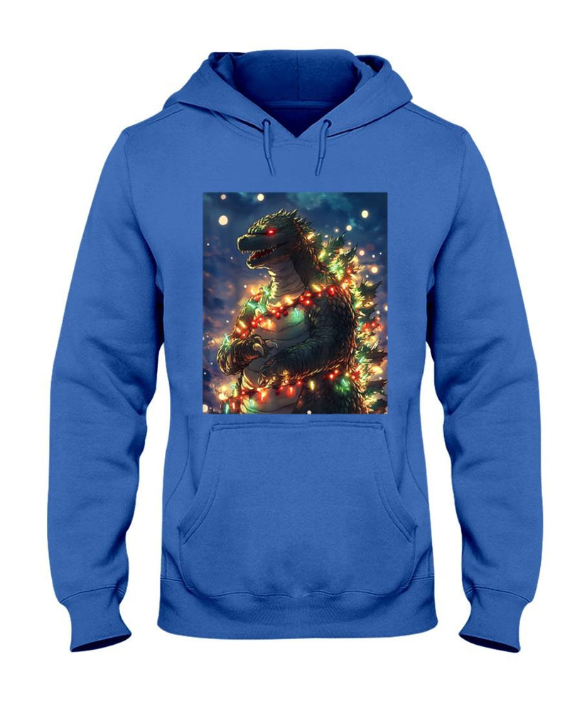 Japanese Monster Kaiju Santazilla Christmas Tree Lights T-Shirt