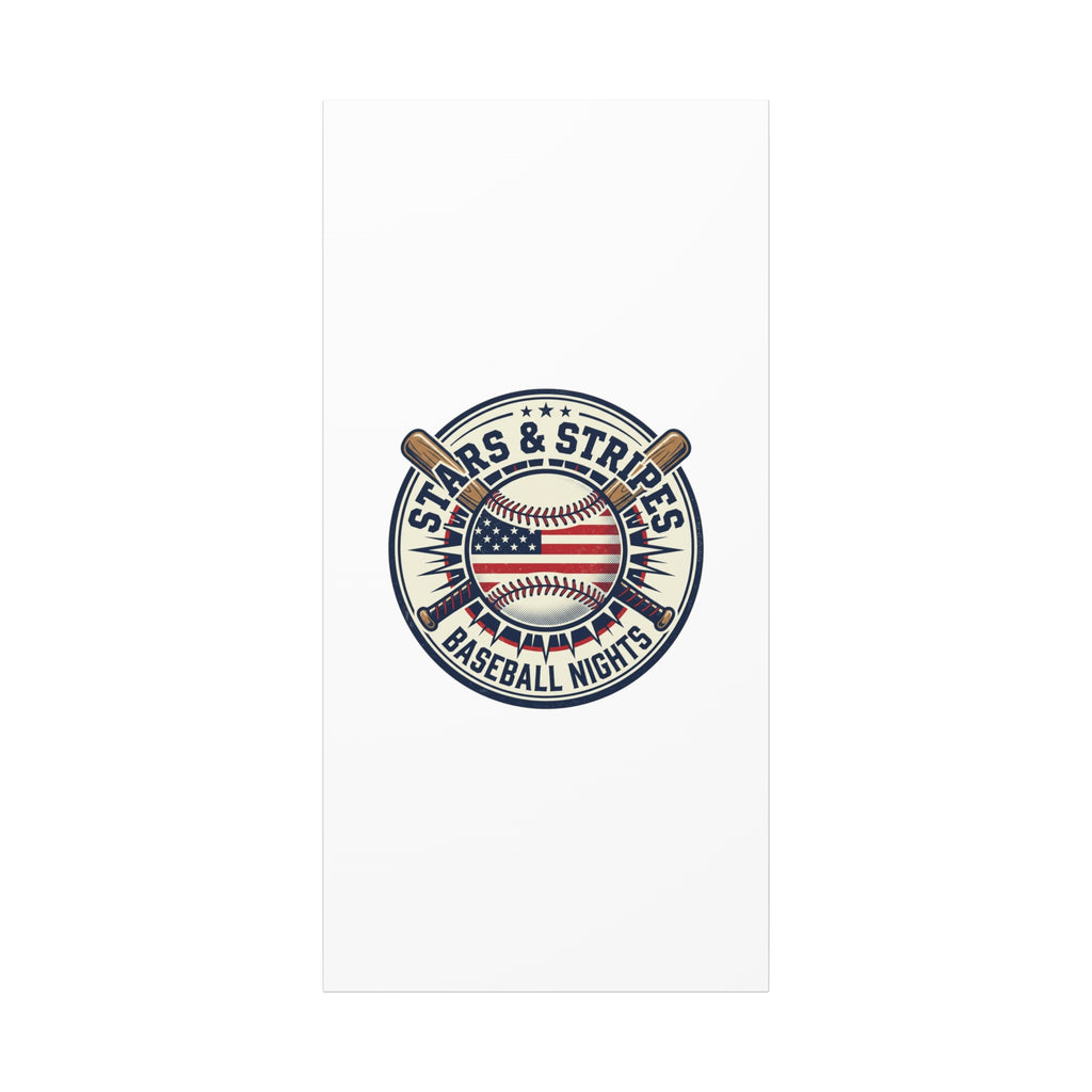 Stars & Stripes Baseball Nights Canvas | Patriotic Baseball Wall Art