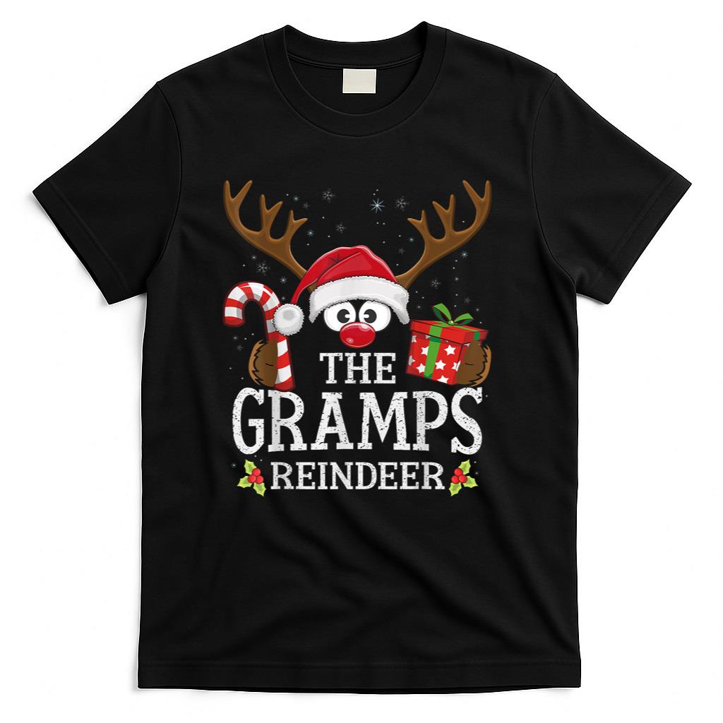 99 Gifts Matching Christmas Reindeer Squad Unisex-Youth Christmas Themed T-Shirt - Black Small