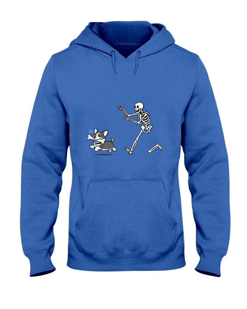 Halloween Shirt - Skeleton Chasing Corgi Halloween Vibe Corgi Dog Lover T-Shirt