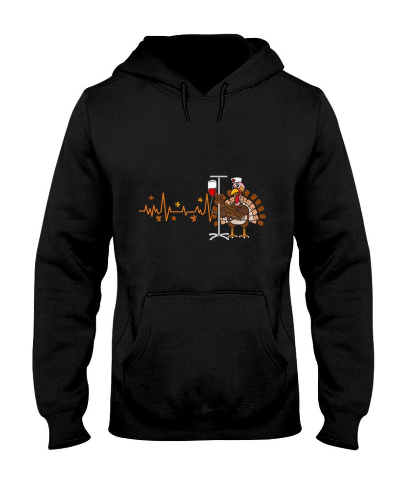 Heartbeat Turkey Nurse Thanksgiving Scrub Top Fall RN ICU ER T-Shirt