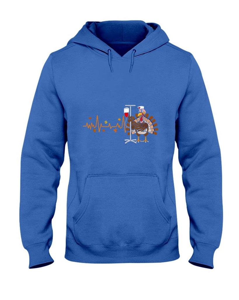 Heartbeat Turkey Nurse Thanksgiving Scrub Top Fall RN ICU ER T-Shirt