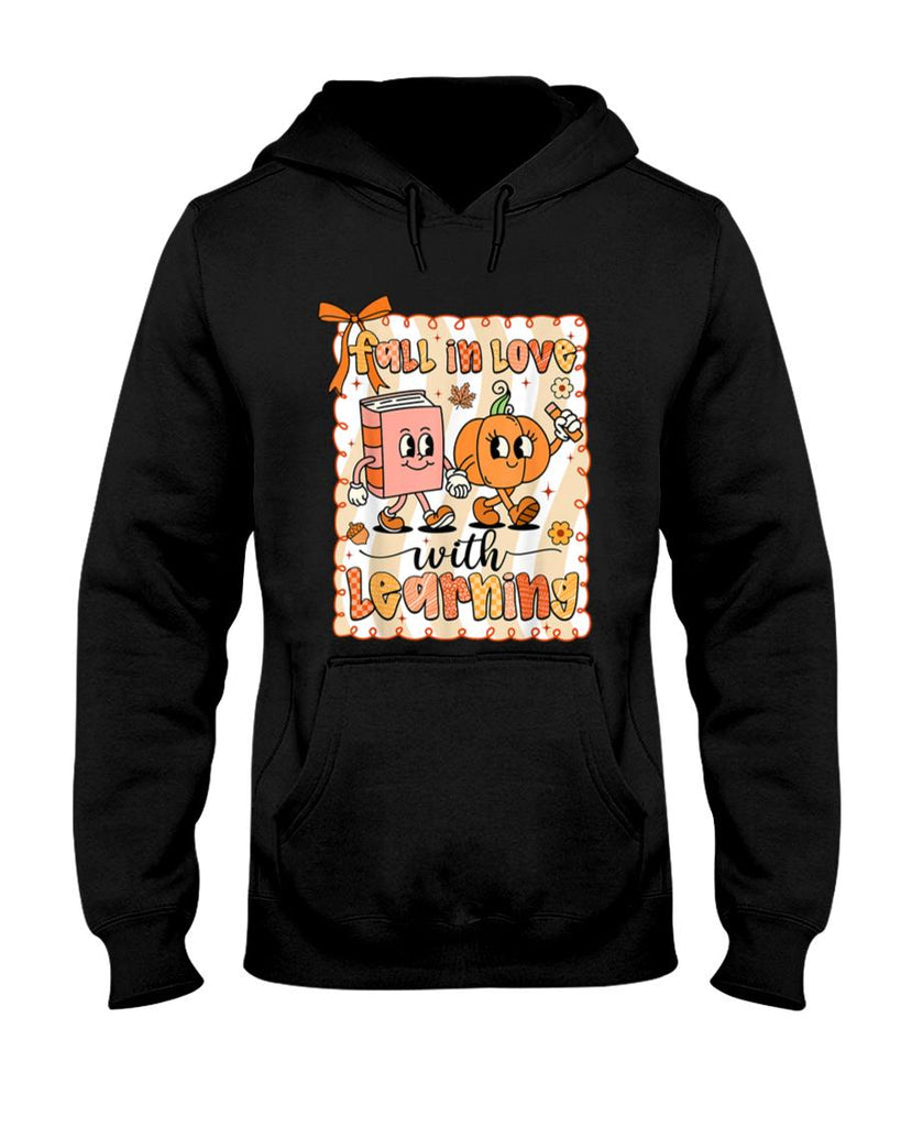 Pumpkin Teacher Preppy Fall In Love With Learning Autumn T-Shirt