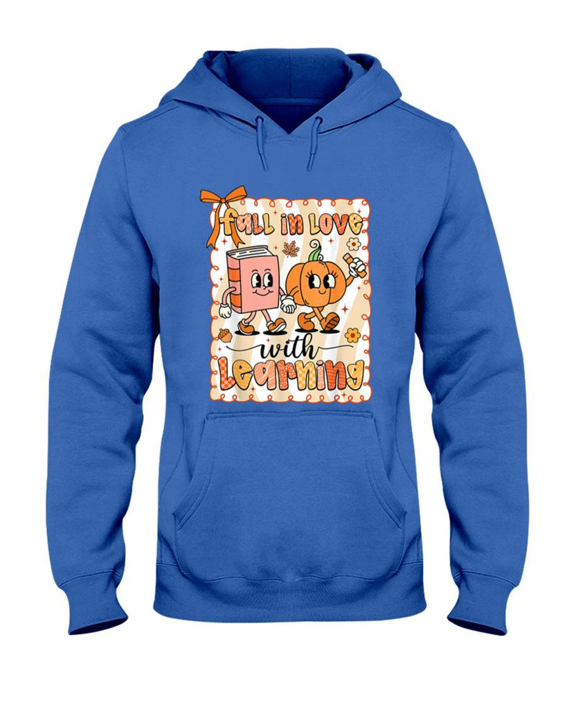 Pumpkin Teacher Preppy Fall In Love With Learning Autumn T-Shirt