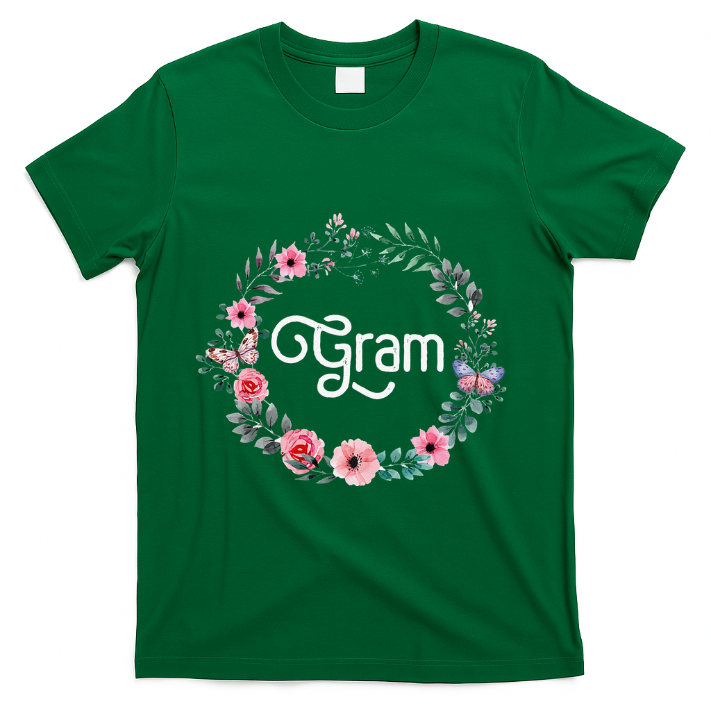 Perfect Mother's Day Gifts For Grandma Floral Gram T-Shirt