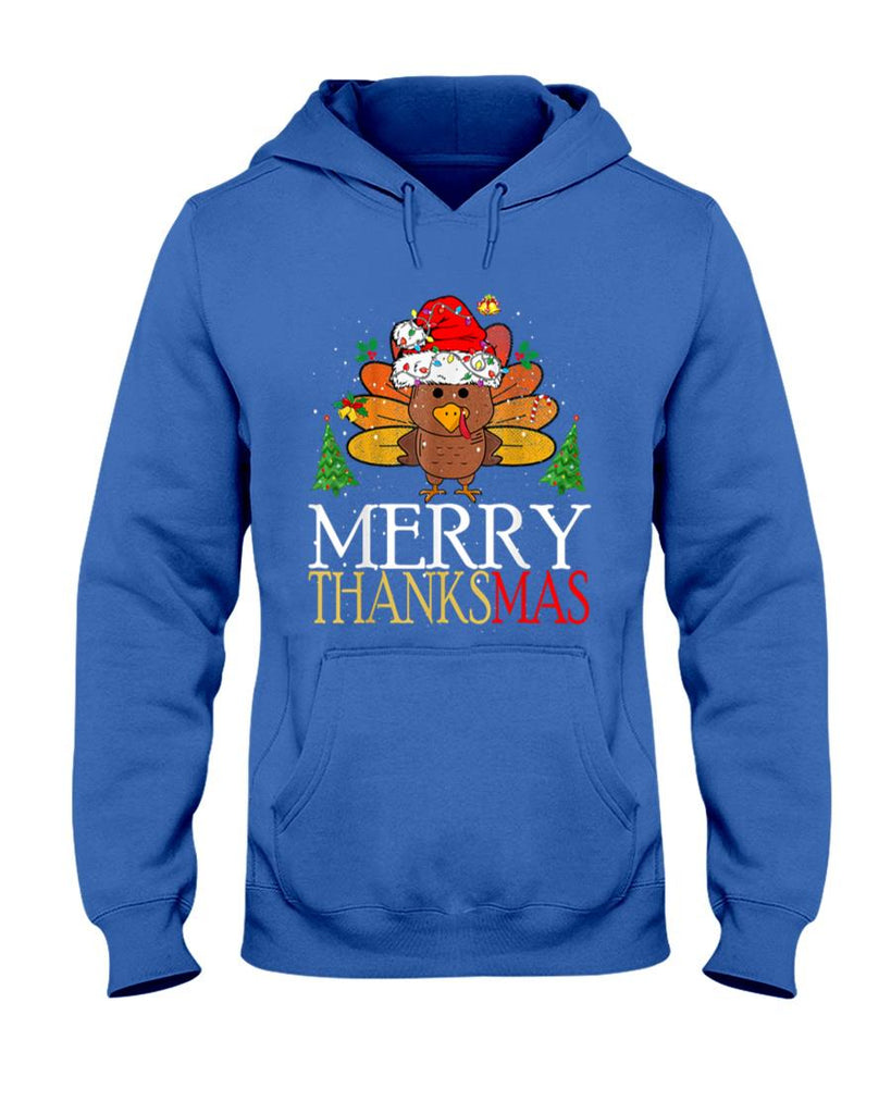Merry Thanksmas Happy Thanksgiving Santa Turkey T-Shirt