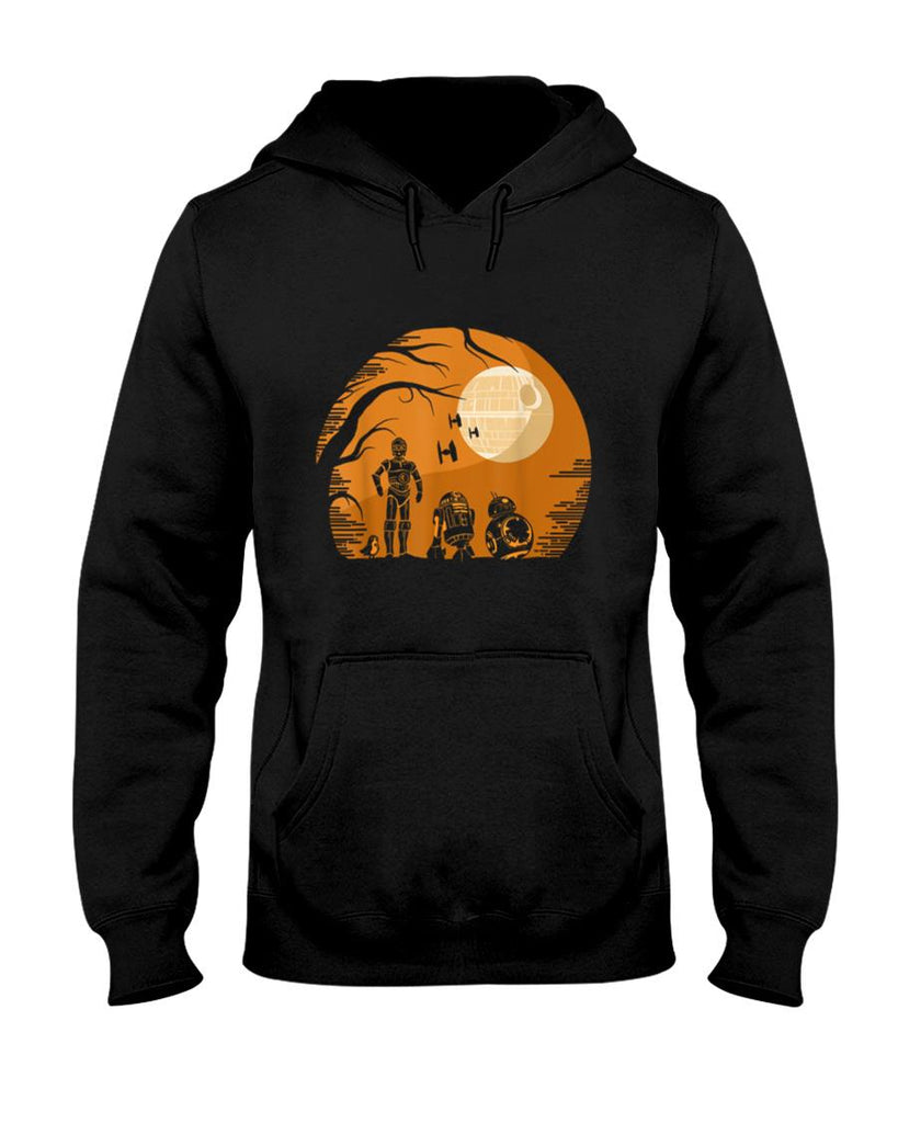 Halloween Shirt - Star Wars Droids Halloween Orange Hue Death Star Portrait T-Shirt