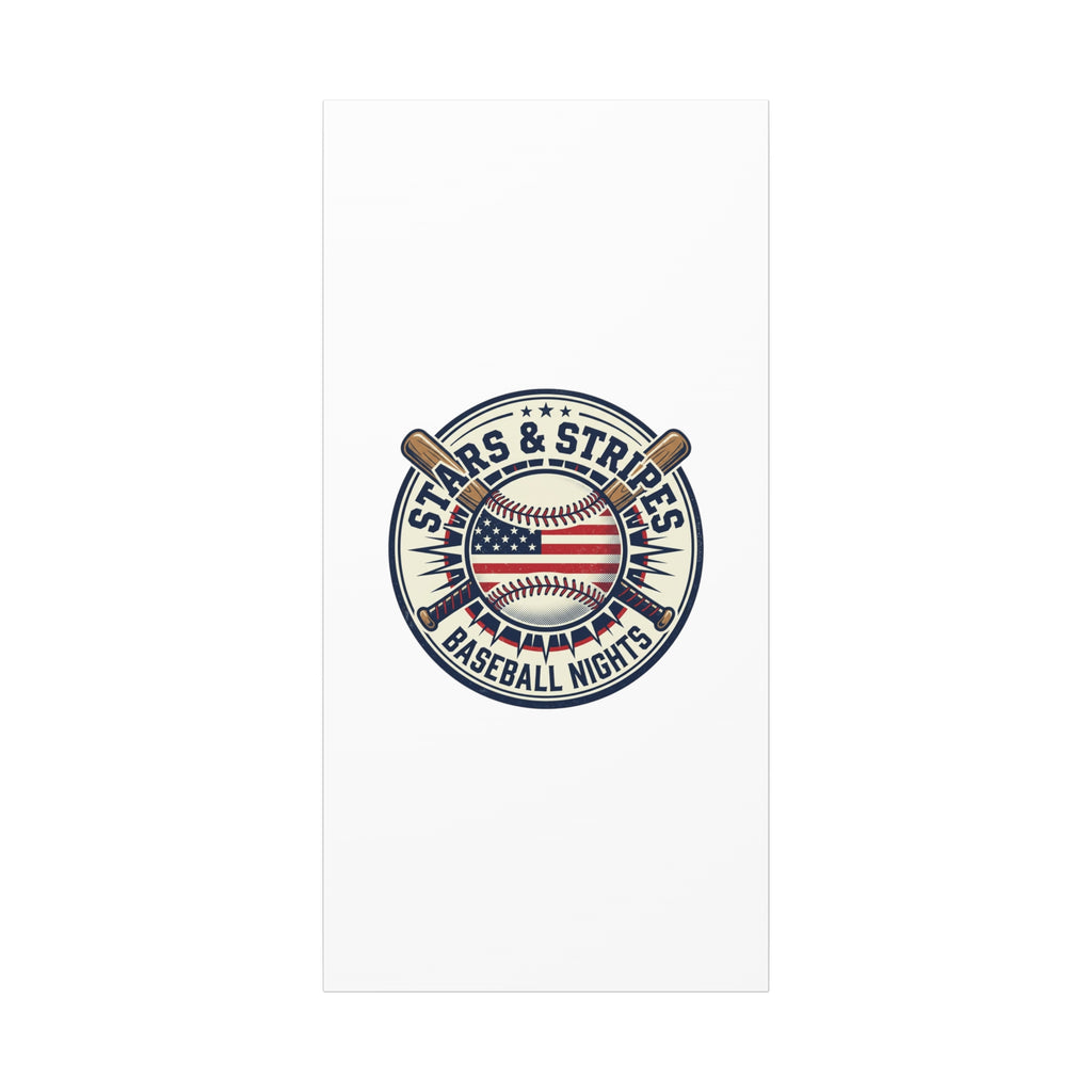 Stars & Stripes Baseball Nights Canvas | Patriotic Baseball Wall Art
