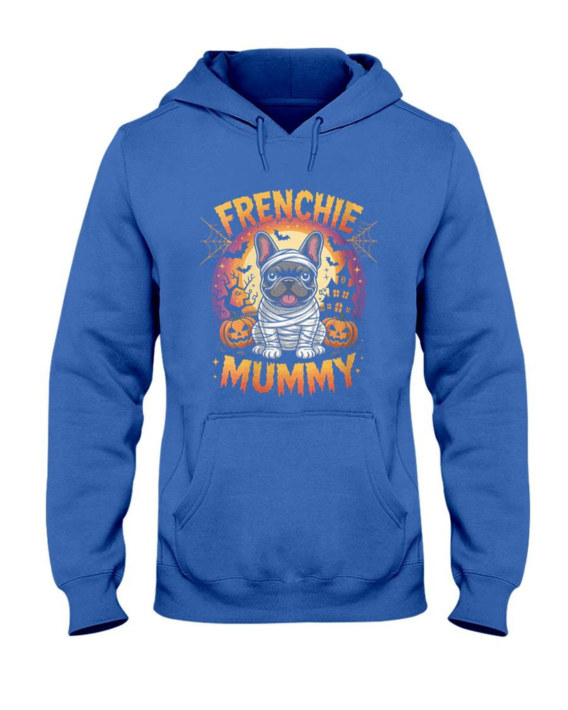 Pet Mom Halloween Shirt - Womens Frenchie Mummy Halloween Costume Dog Owner French Bulldog V-Neck T-Shirt