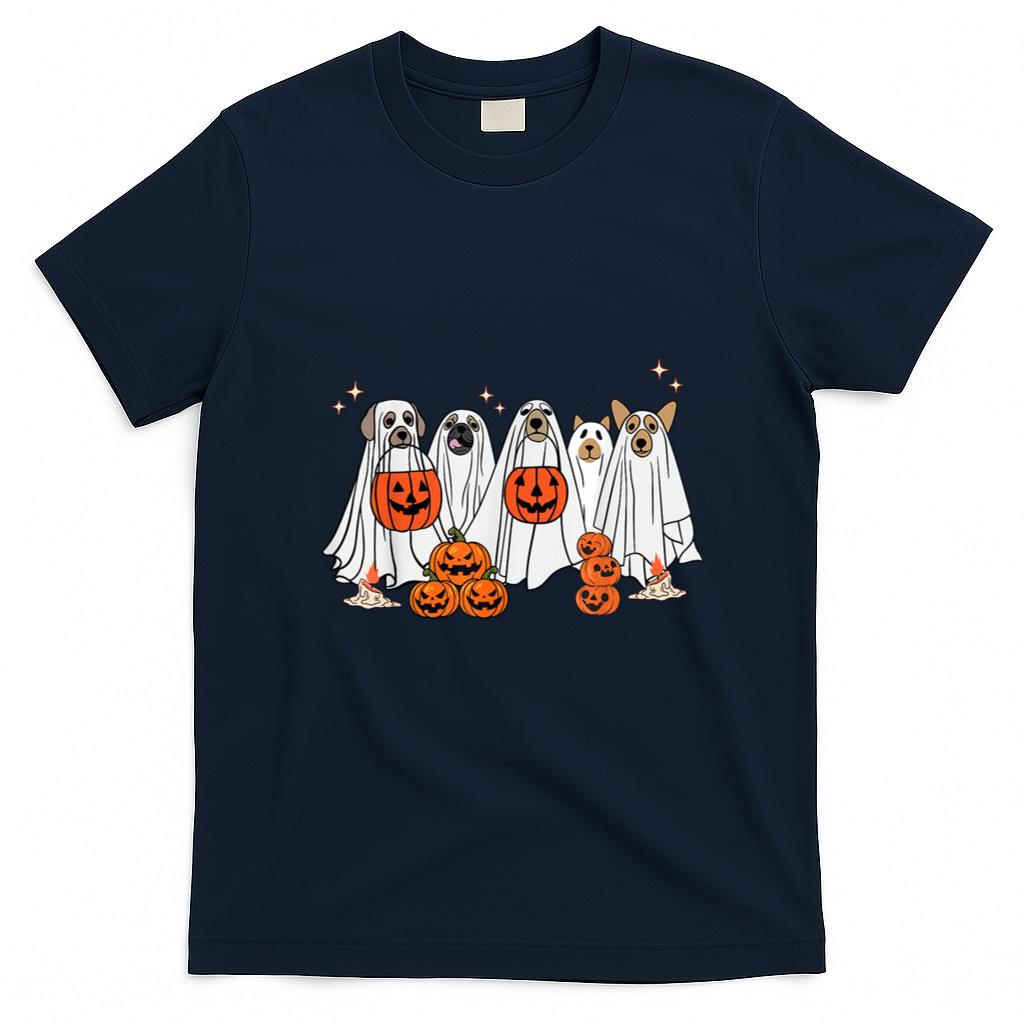 Halloween Shirt - Dog Ghost Cute Dog Dressed As Ghost Funny Halloween Dog T-Shirt