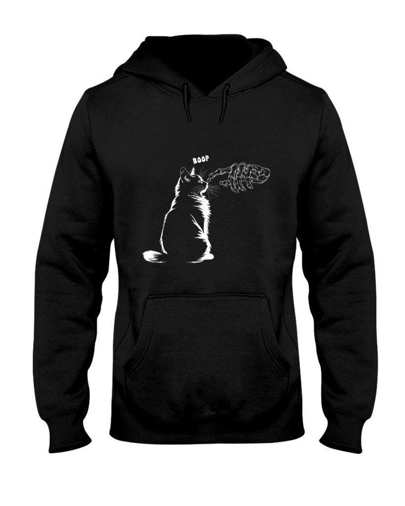 Pet Mom Halloween Shirt - Black Cat Skeleton Hand Boop Halloween Pet Women Girls Kids T-Shirt_1