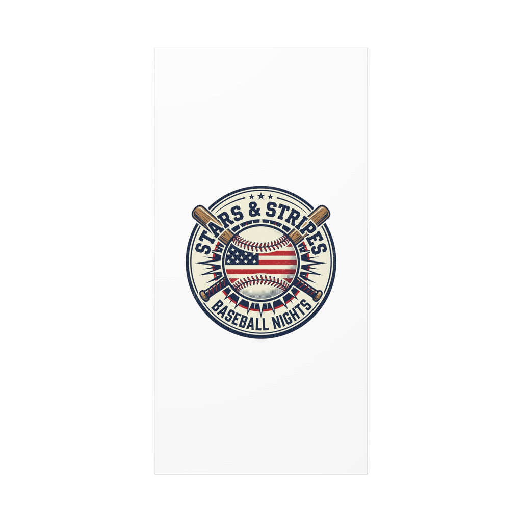Stars & Stripes Baseball Nights Canvas | Patriotic Baseball Wall Art