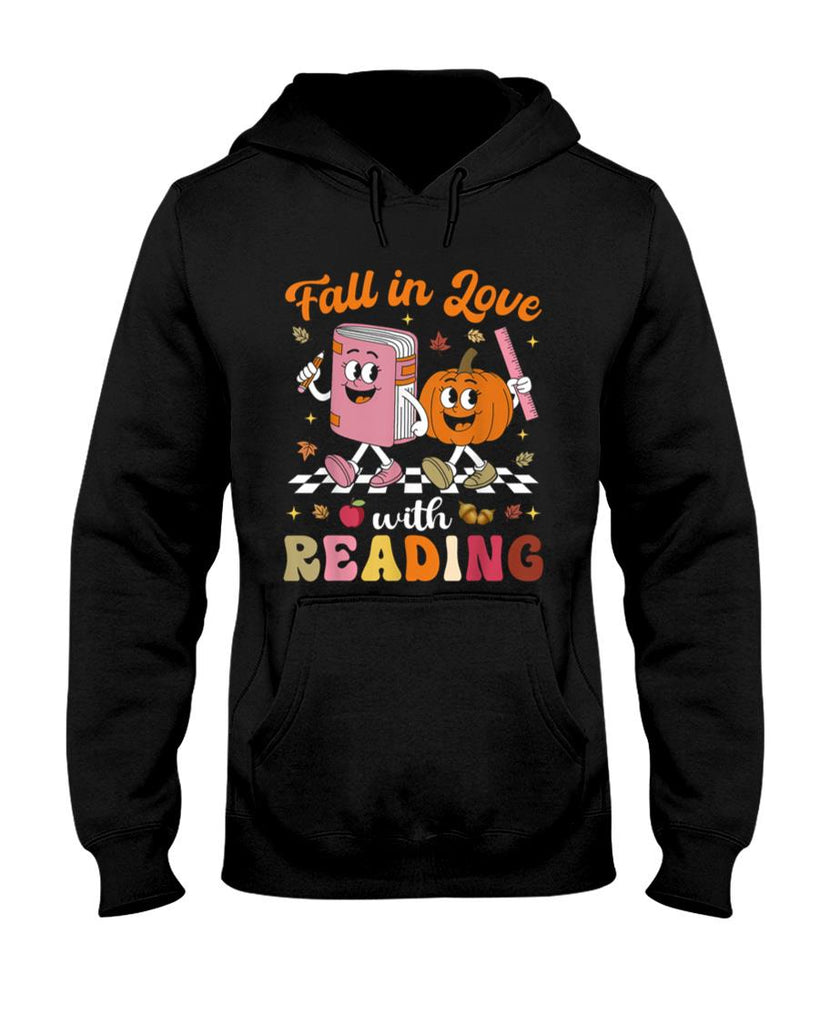 Retro Fall in Love with Learning Pumpkin Autumn Teacher T-Shirt