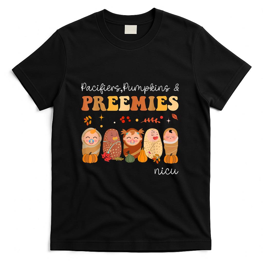 Pacifiers Pumpkins Preemies Neonatal Nicu Nurse Halloween T-Shirt