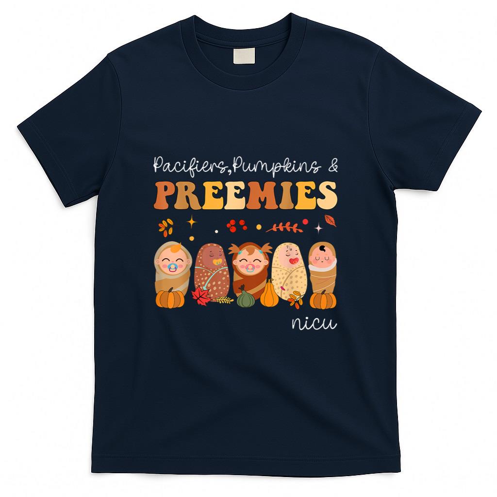 Pacifiers Pumpkins Preemies Neonatal Nicu Nurse Halloween T-Shirt