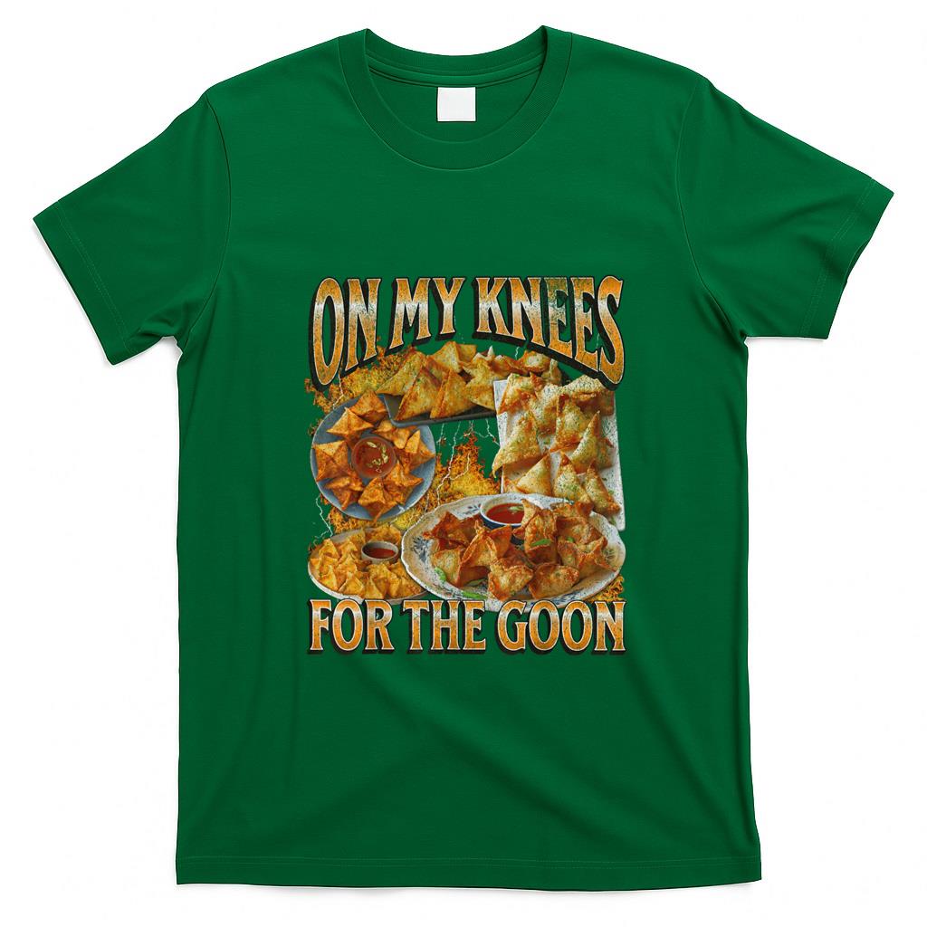 Funny Tees - On My Knees Funny Crab Rangoon Meme Bootleg Graphic T-Shirt