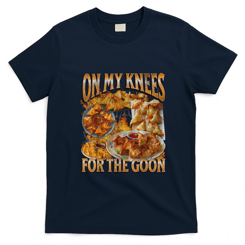 Funny Tees - On My Knees Funny Crab Rangoon Meme Bootleg Graphic T-Shirt