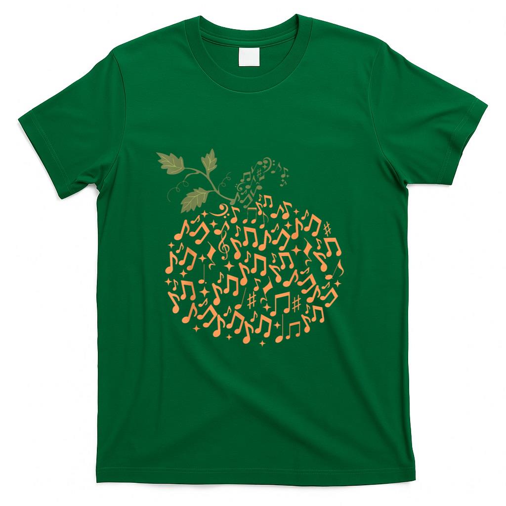 Music Notes Pumpkin Fall Music Teacher Autumn Halloween T-Shirt