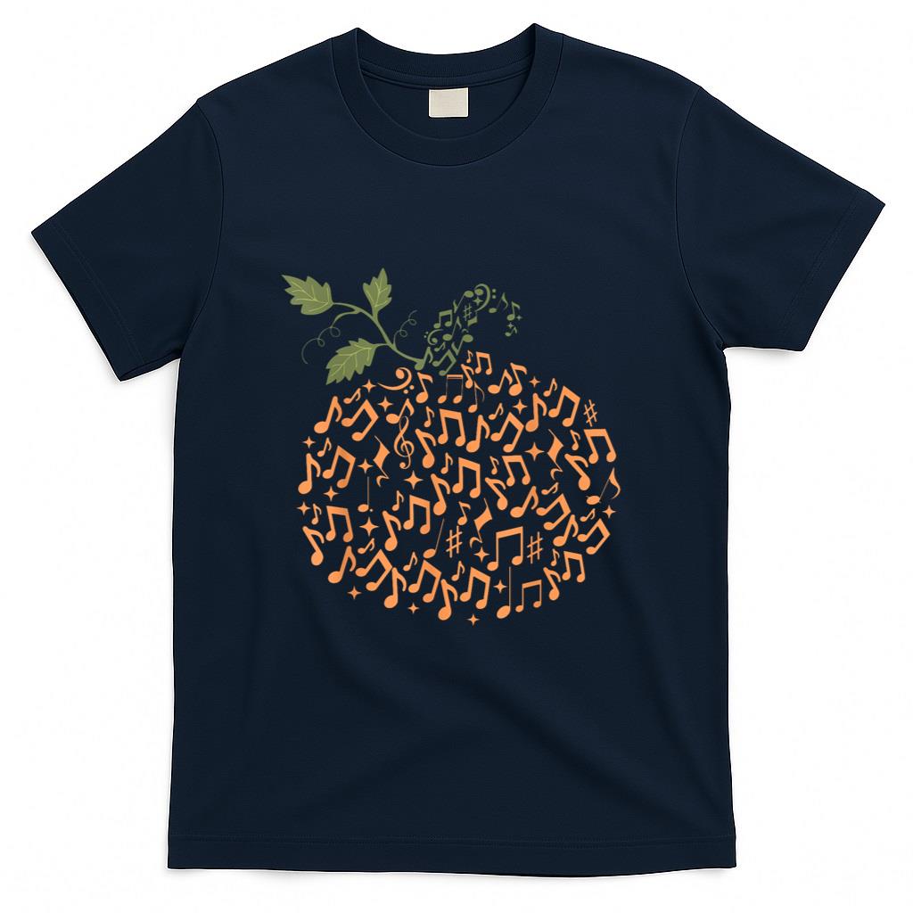 Music Notes Pumpkin Fall Music Teacher Autumn Halloween T-Shirt