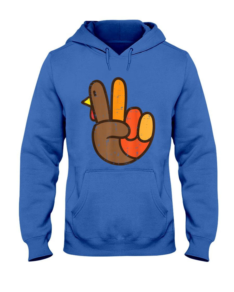 Peace Sign Turkey Hand Cool Thanksgiving Hippie Men Women T-Shirt