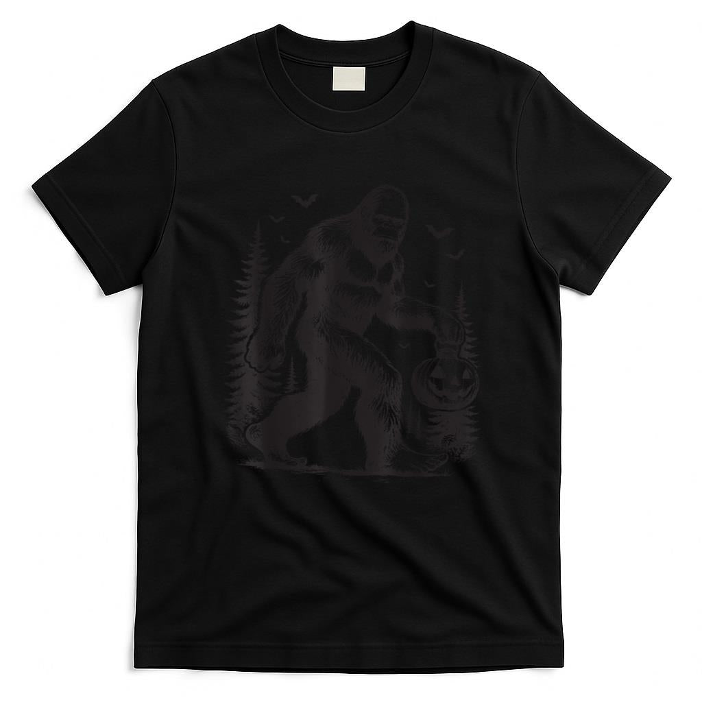 Halloween Shirt - Spooky Halloween Bigfoot Pumskin Shirt Men Women T-Shirt