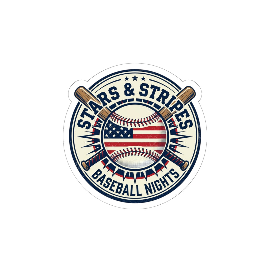 Stars & Stripes Baseball Sticker | Patriotic Baseball, Vintage Ballpark Aesthetic