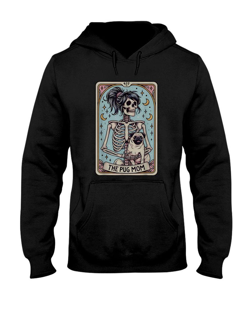 Pet Mom Halloween Shirt - Funny Skeleton Halloween Pug Mom Tarot Card Witchy Vibes T-Shirt
