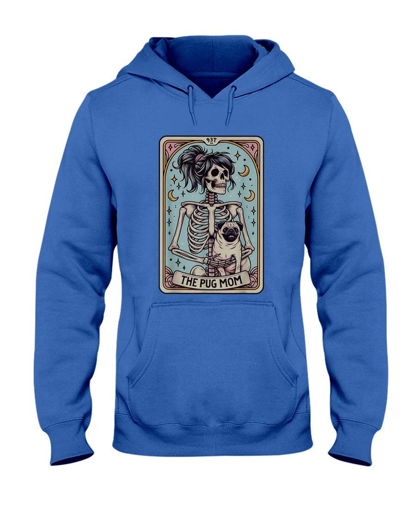 Pet Mom Halloween Shirt - Funny Skeleton Halloween Pug Mom Tarot Card Witchy Vibes T-Shirt